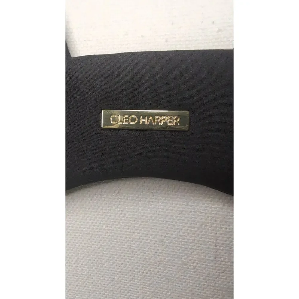 Cleo Harper Sports Bra Large Black Strappy Longline Athleisure - Picture 4 of 8